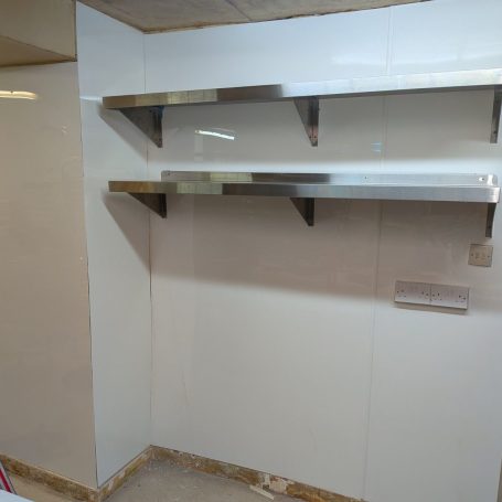 I have fitted stainless steel shelves in a local shop's industrial kitchen. industrial kitchen shelving